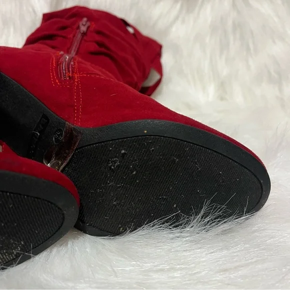 Stylish Red Suede Women's Boots - Picture 7 of 9